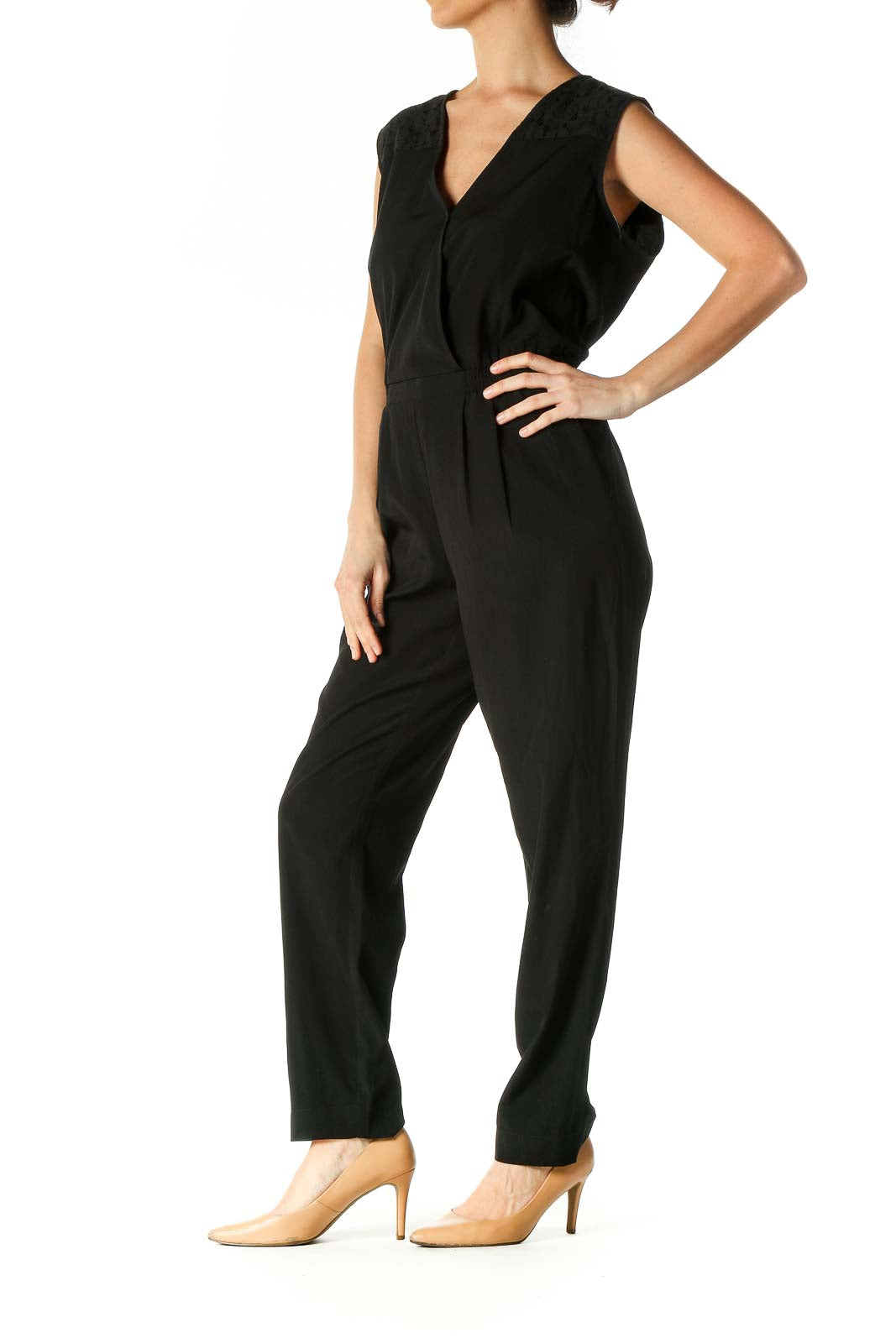 Black Solid Jumpsuit