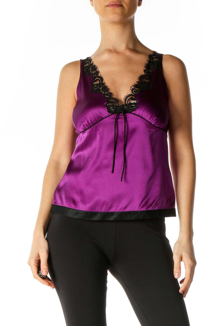 Purple Lace Retro Slip Tank Top