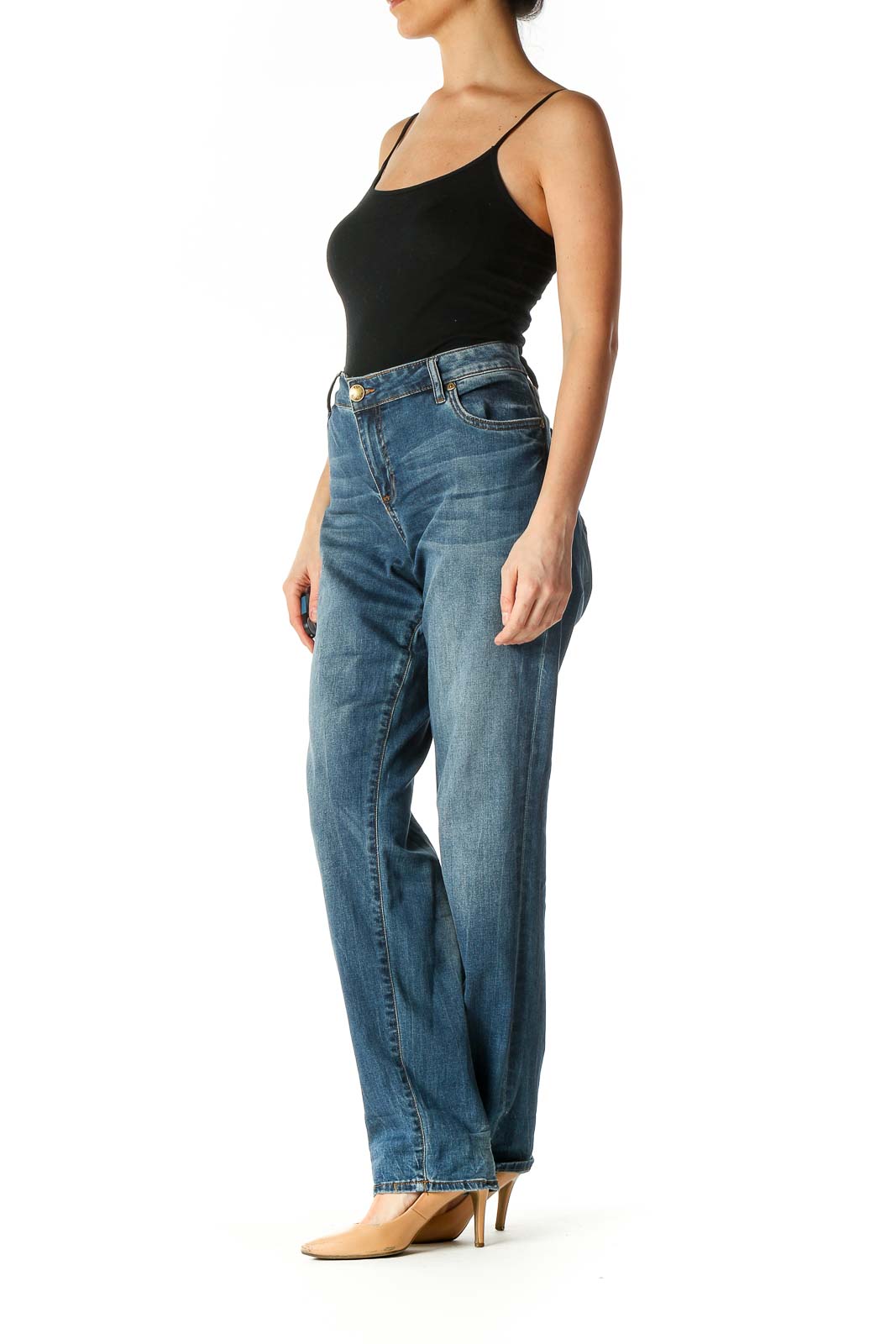 Blue Medium Wash Boyfriend Jeans