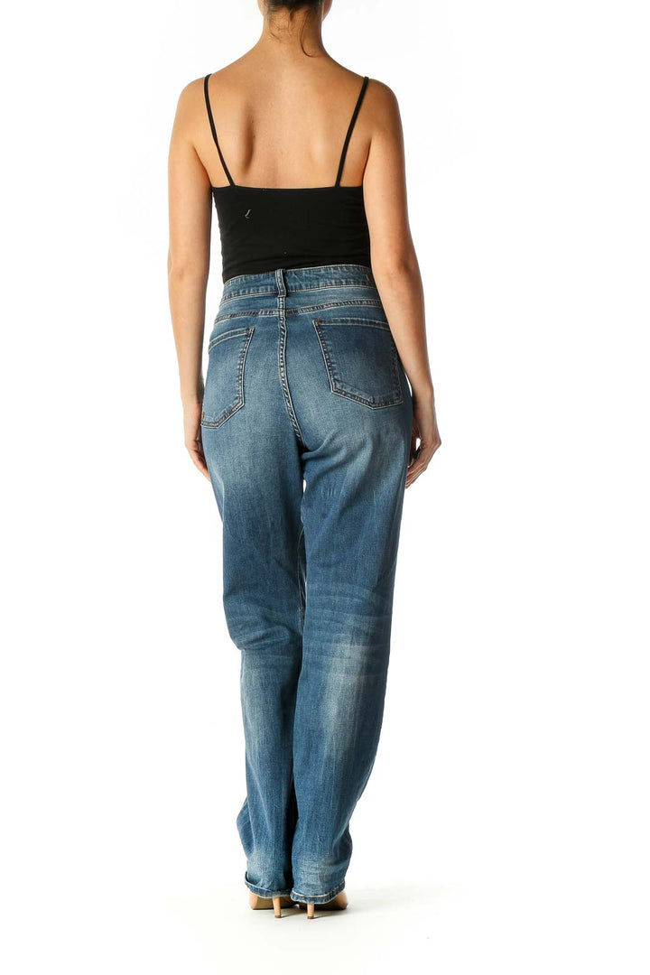 Blue Medium Wash Boyfriend Jeans