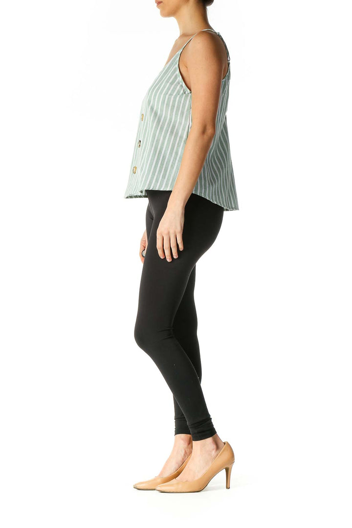 Green Stripe Casual Top