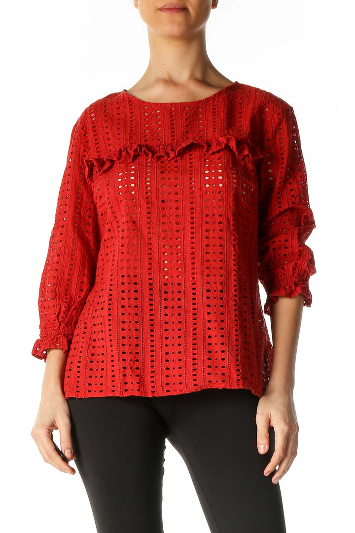 Red Casual Blouse