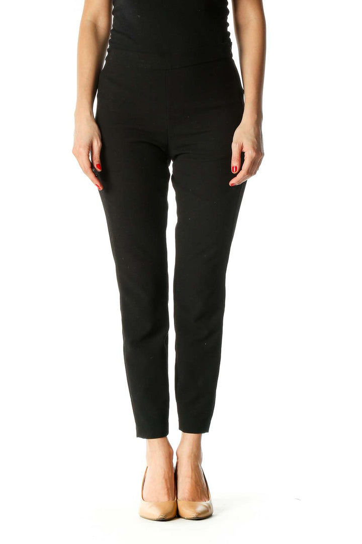 Black Solid Casual Trousers