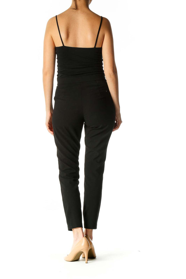 Black Solid Casual Trousers