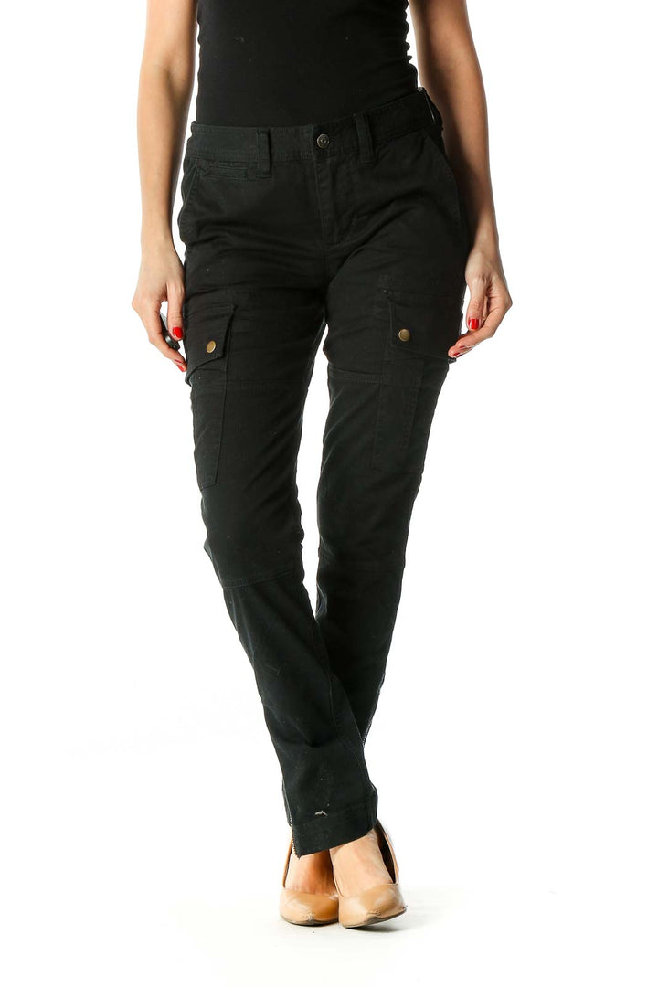 Black Solid Casual Trousers