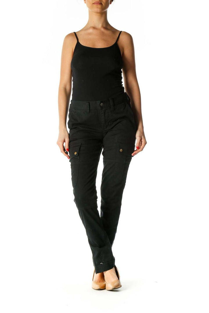 Black Solid Casual Trousers