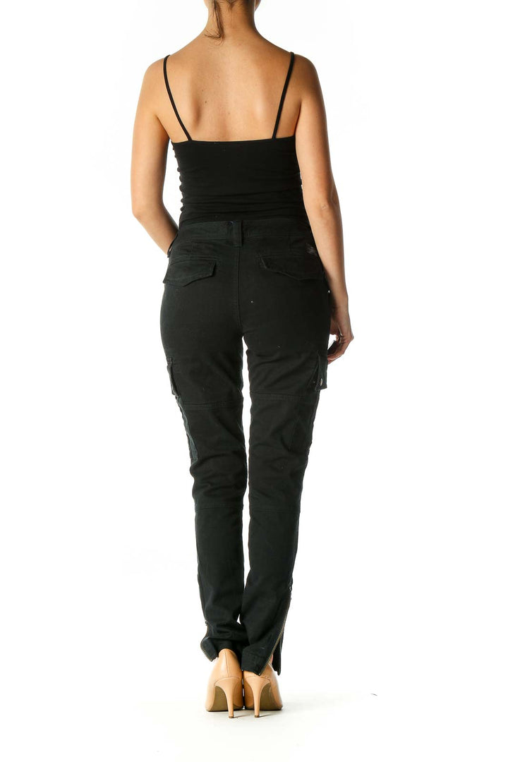 Black Solid Casual Trousers