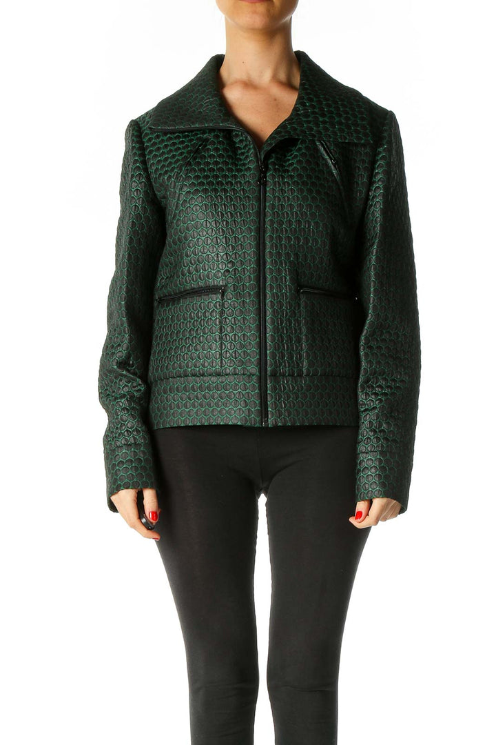 Green Textured Jacket