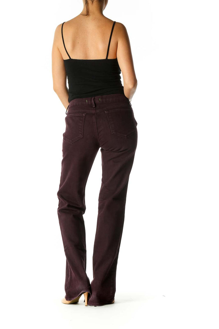 Brown Solid Casual Trousers