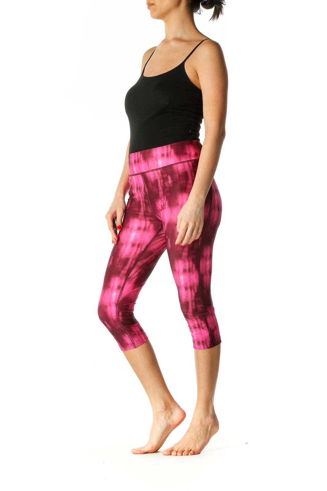 Red Tie And Dye Casual Leggings