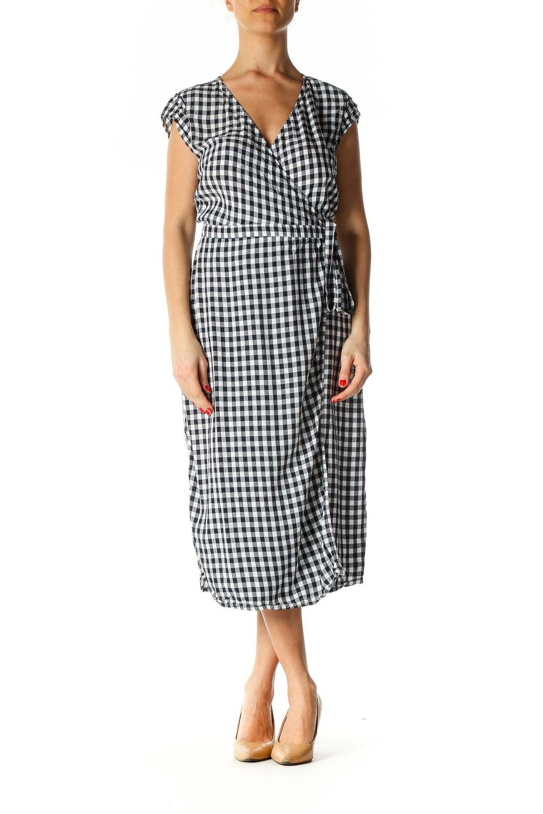 Blue Checkered Holiday A-Line Dress