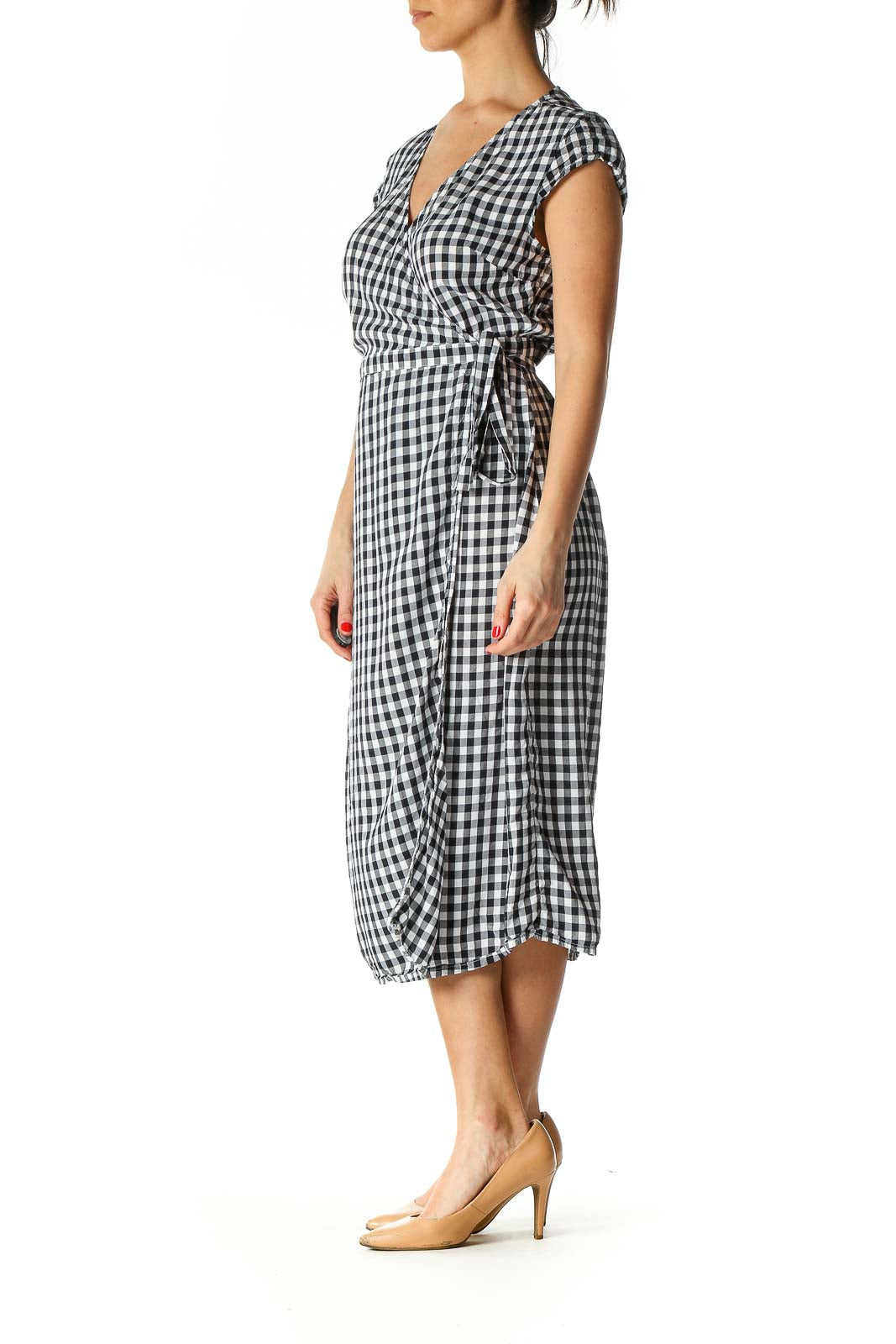 Blue Checkered Holiday A-Line Dress