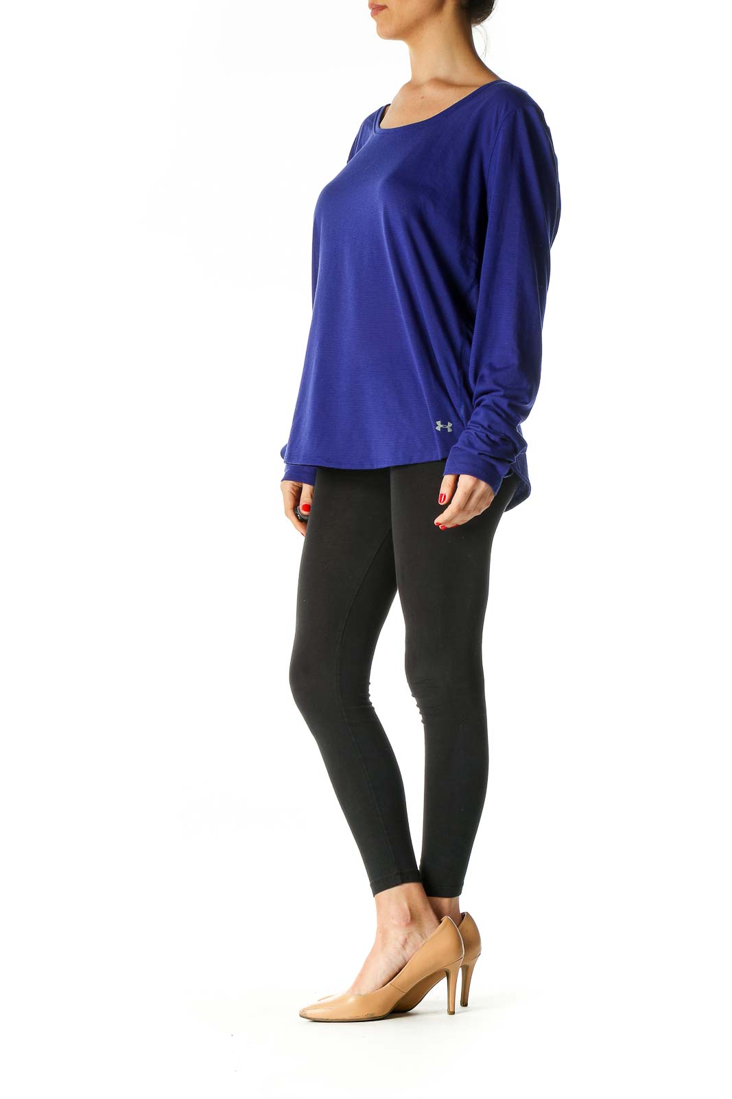 Blue Solid Activewear Top