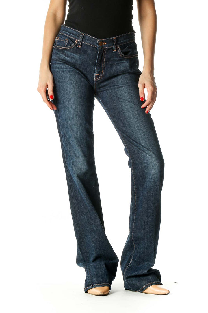 Black Casual Straight Leg Jeans