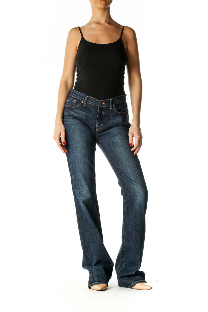 Black Casual Straight Leg Jeans