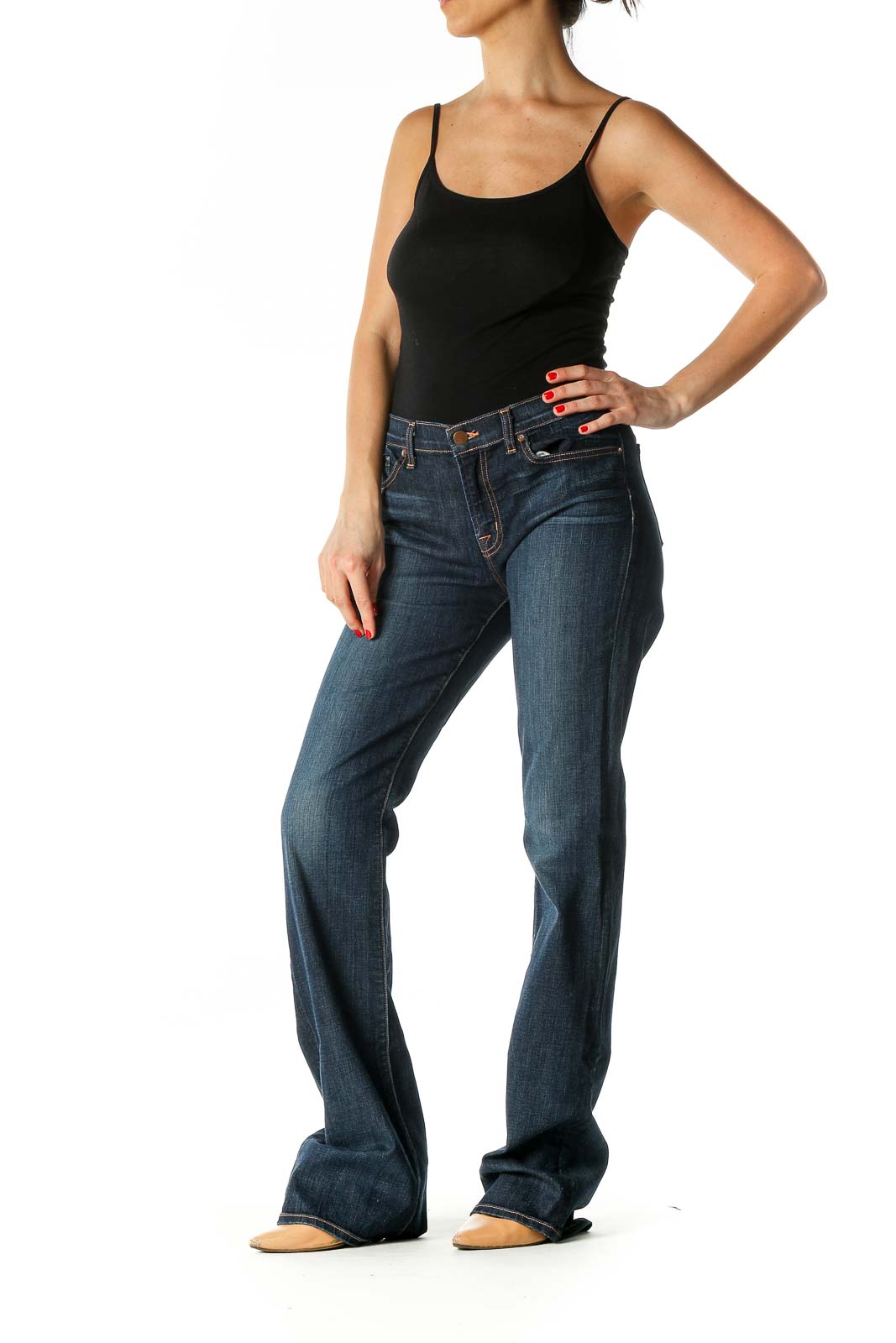 Black Casual Straight Leg Jeans