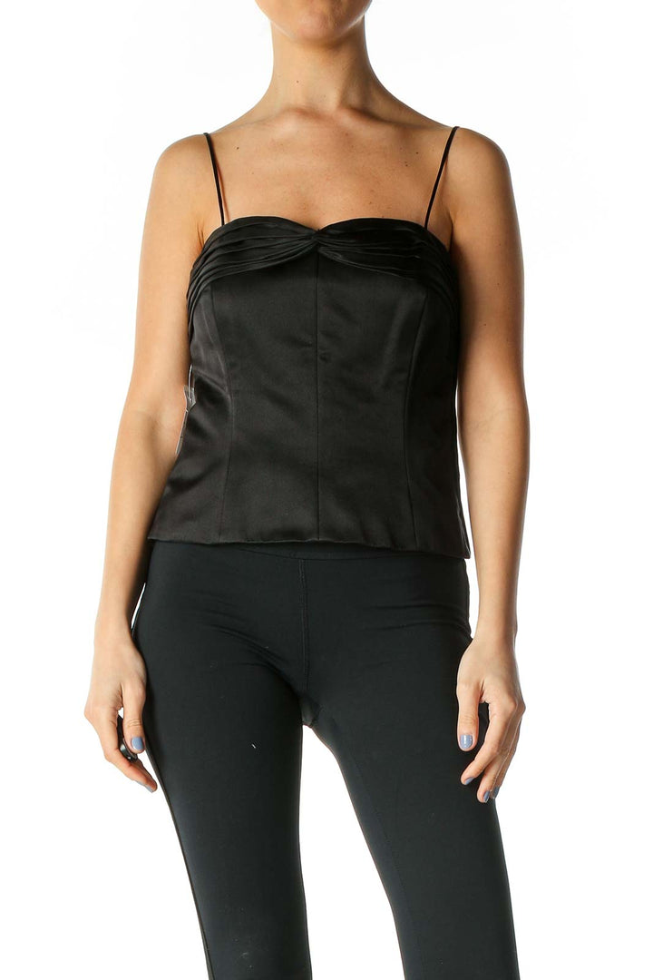 Black Solid Party Tank Top