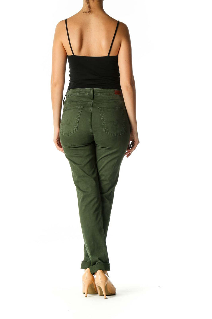 Green Casual Skinny Jeans