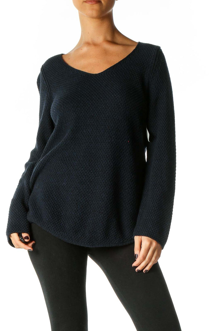 Blue Solid Sweater