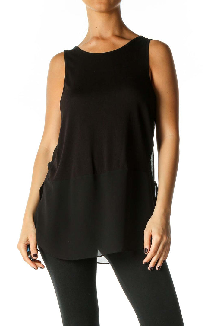 Black Solid Tank Top