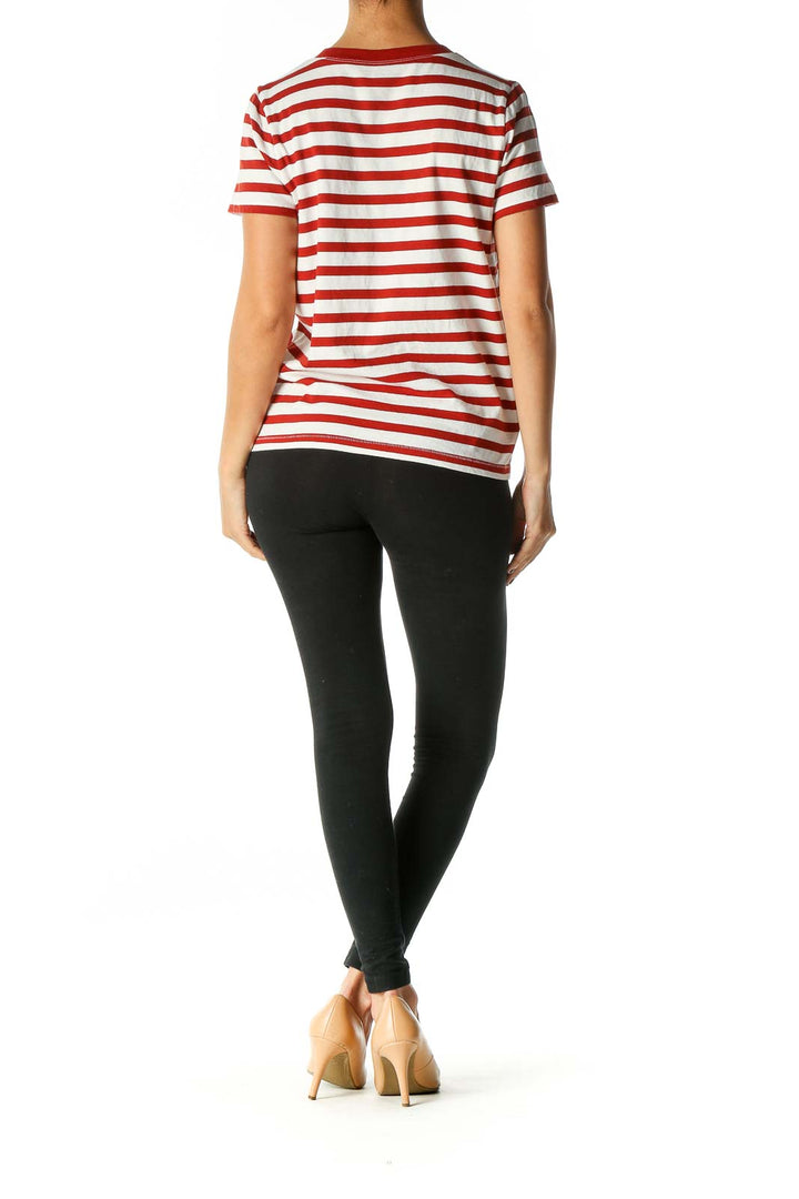 White Striped Casual T-Shirt