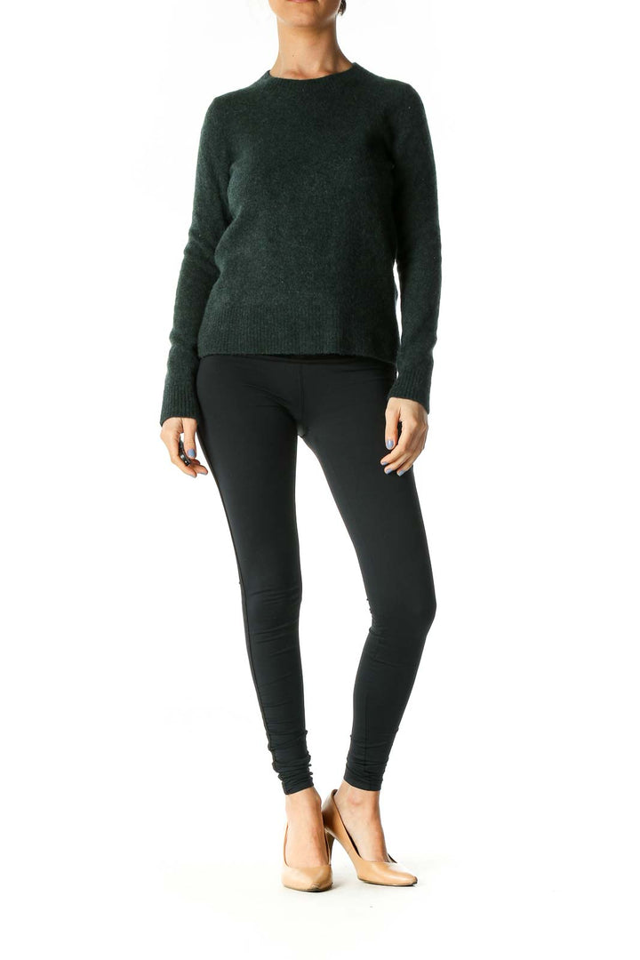 Green Textured Classic Sweater