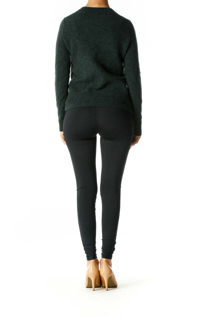 Green Textured Classic Sweater