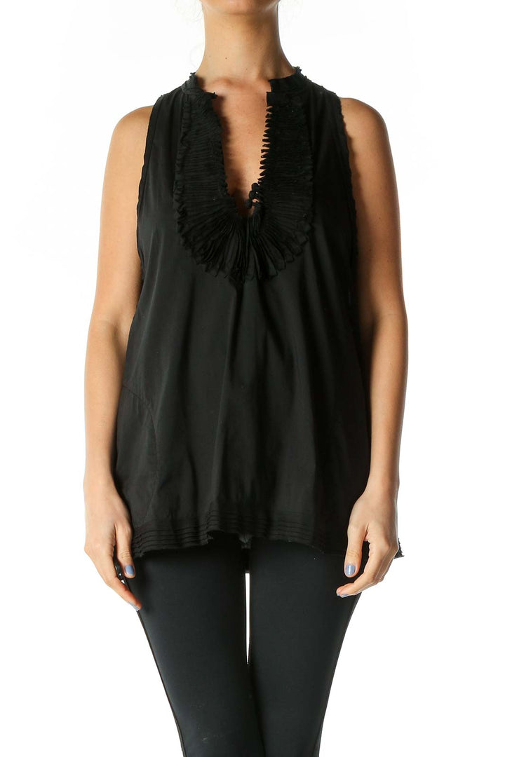 Black Solid Casual Blouse