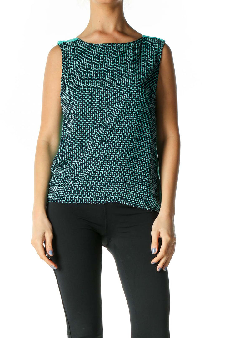 Green Textured Casual Blouse