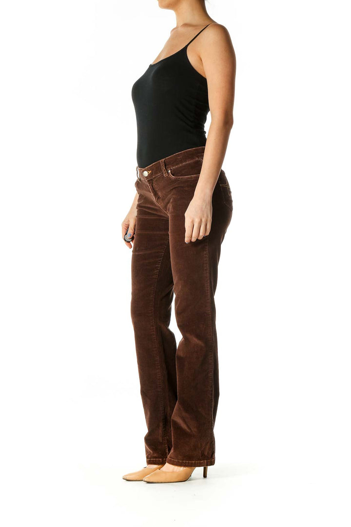 Brown Casual Bootcut Jeans