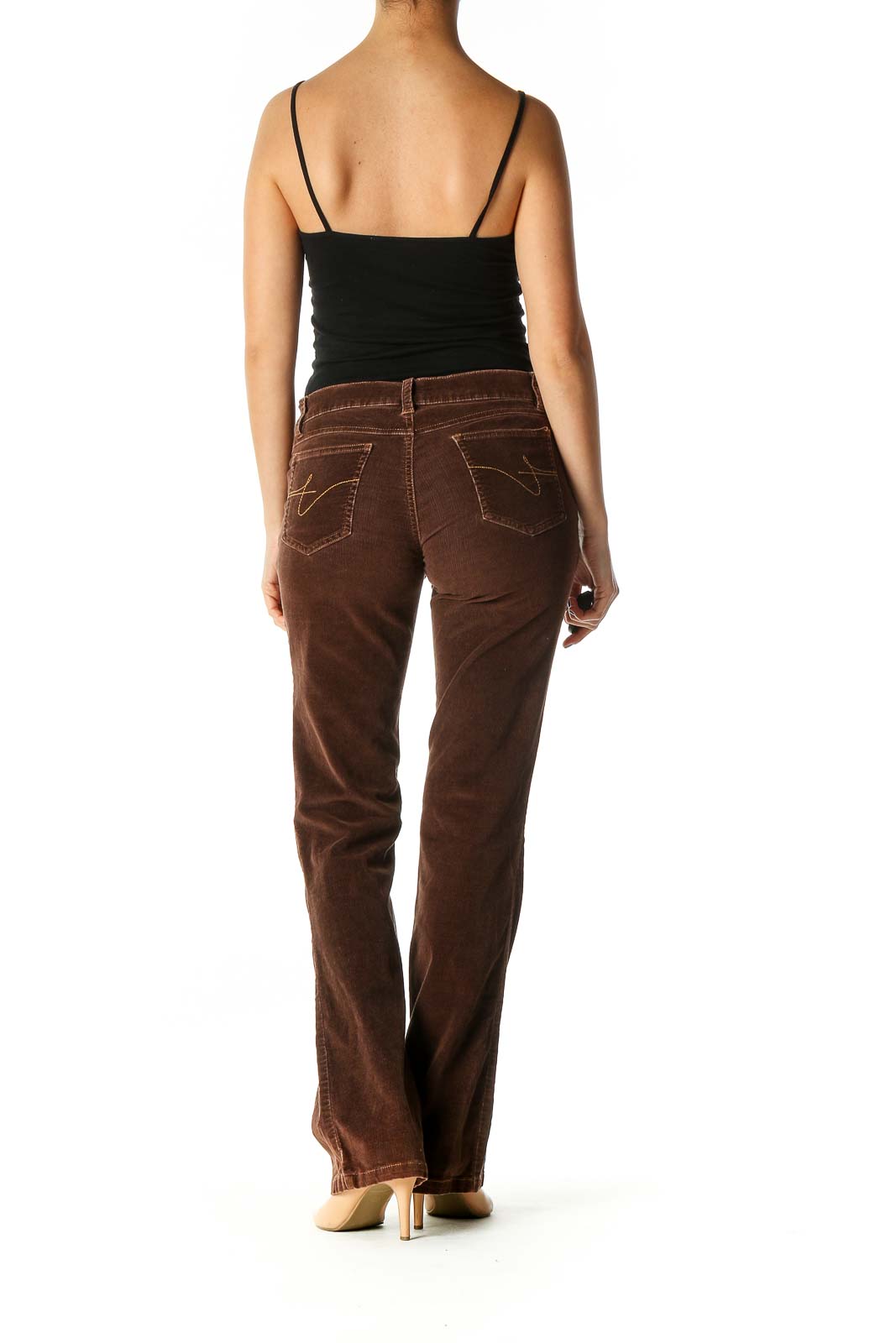 Brown Casual Bootcut Jeans