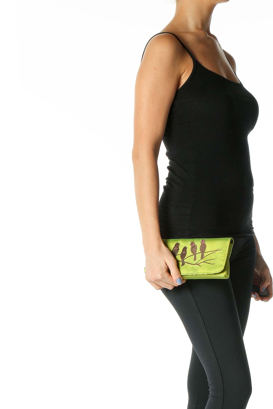 Green Textured Clutch Bag