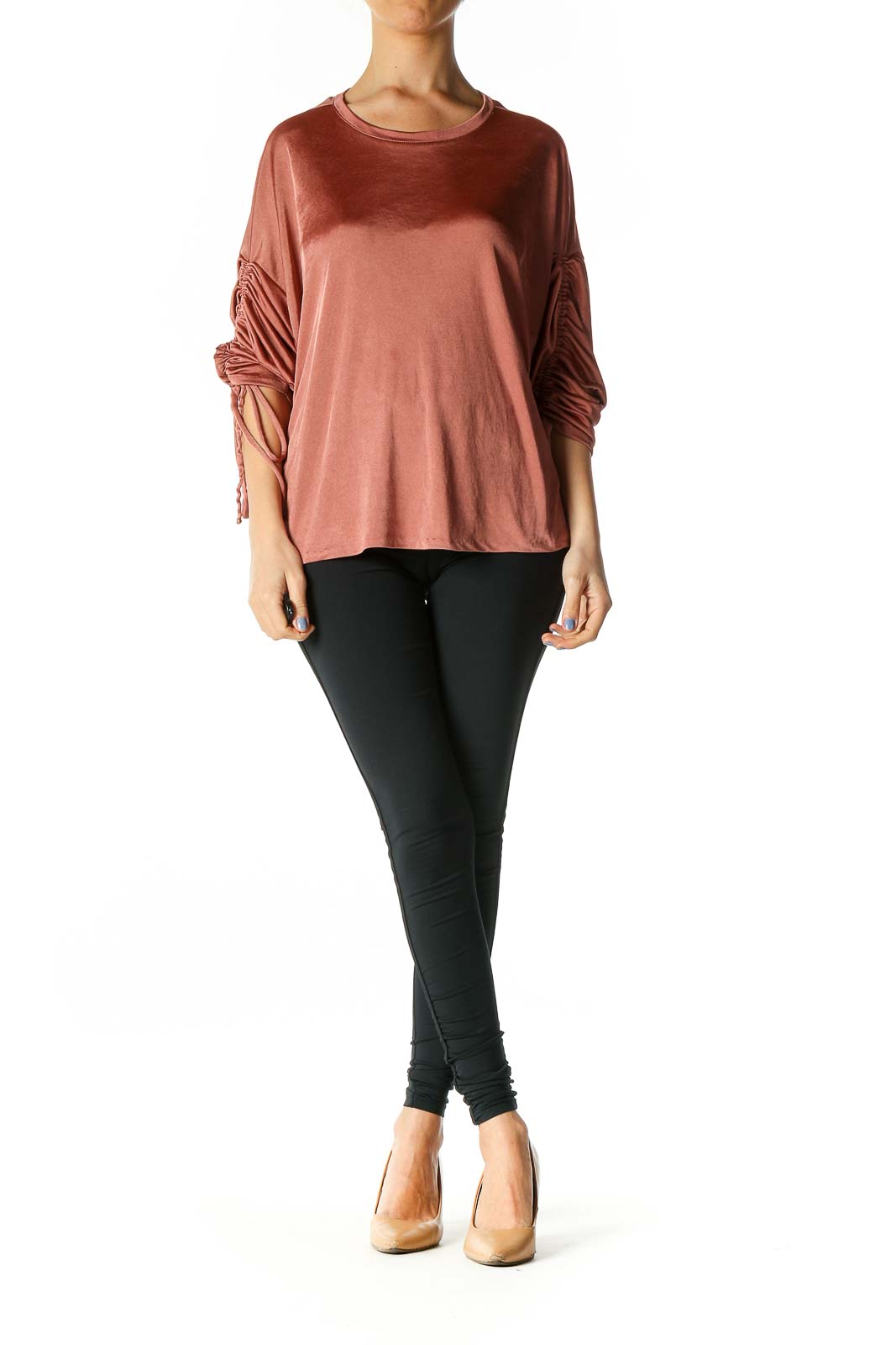 Pink Solid Casual Blouse