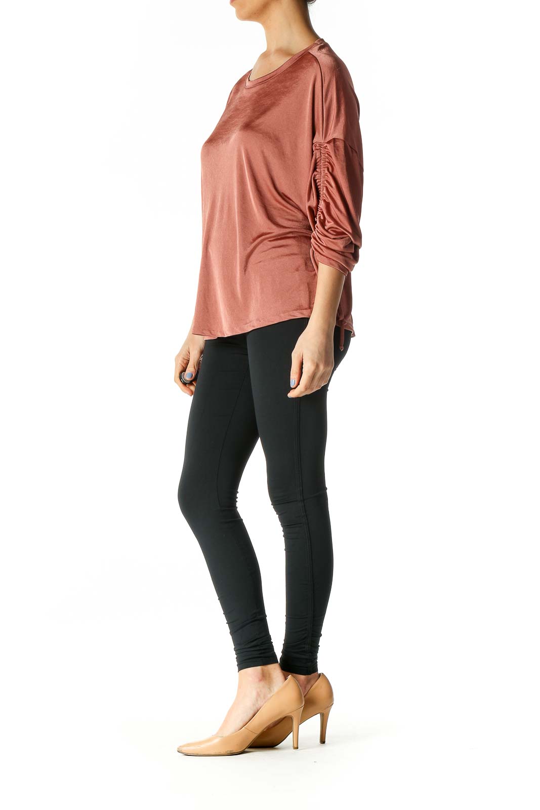 Pink Solid Casual Blouse