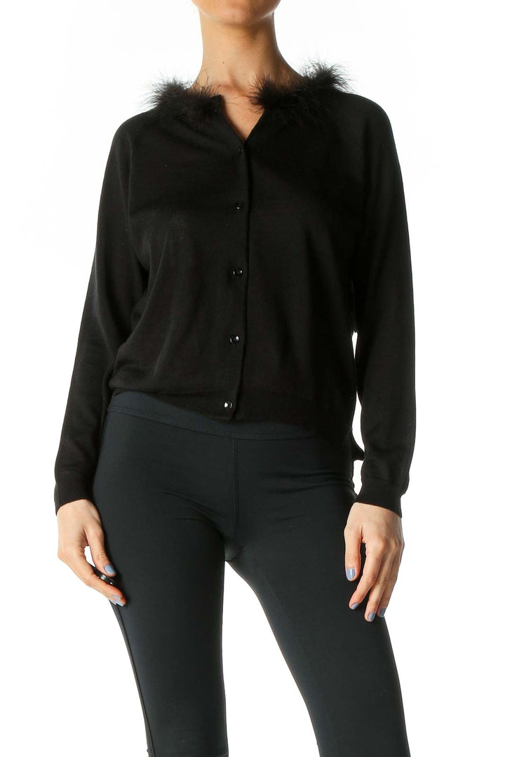 Black Solid Cardigan