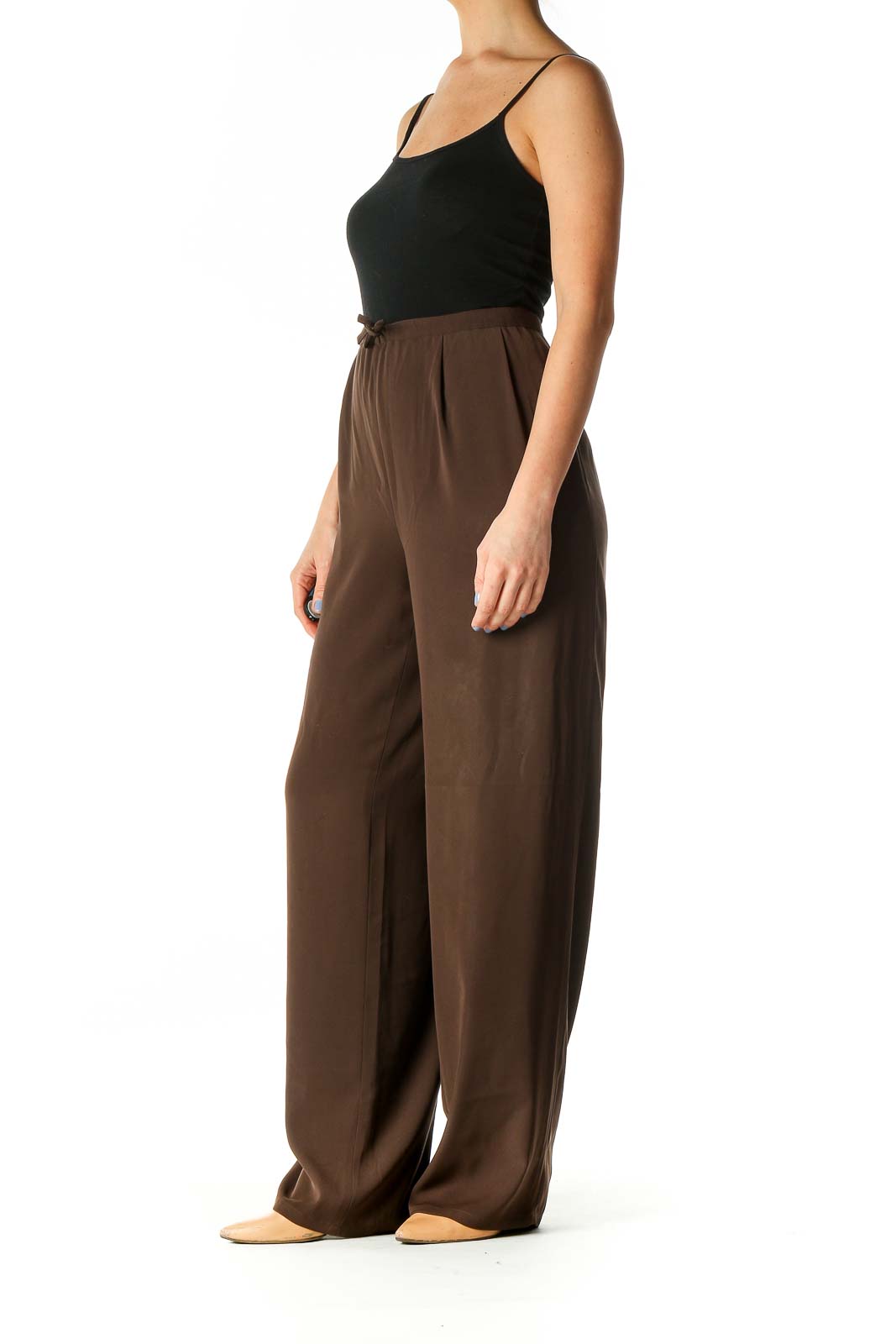 Brown Solid Classic Trousers