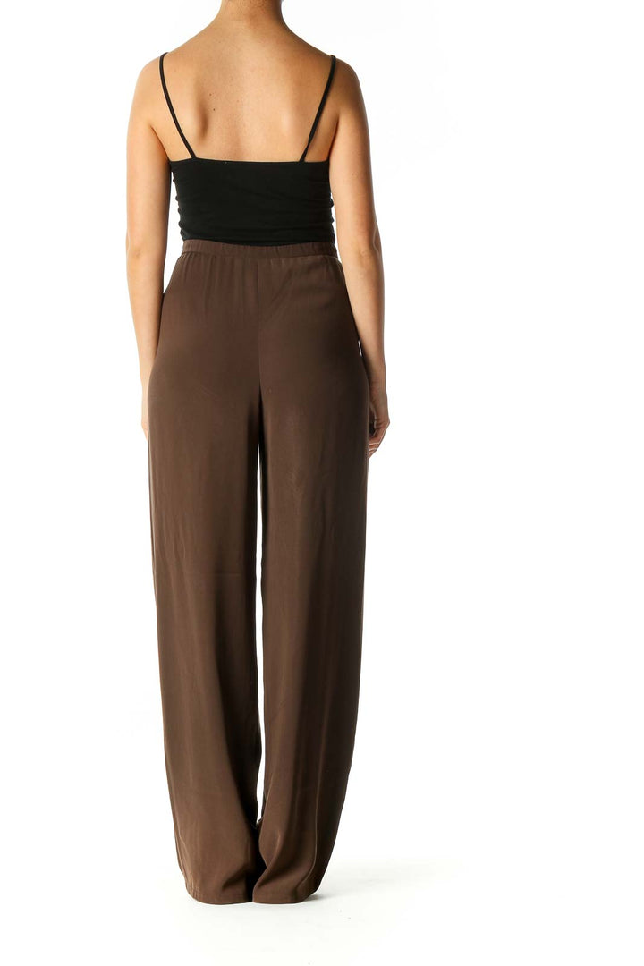 Brown Solid Classic Trousers