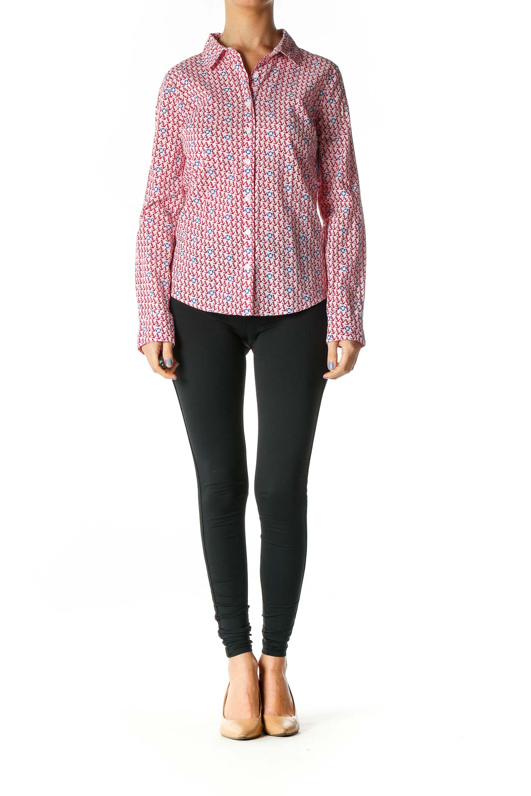 Red Object Print All Day Wear Shirt