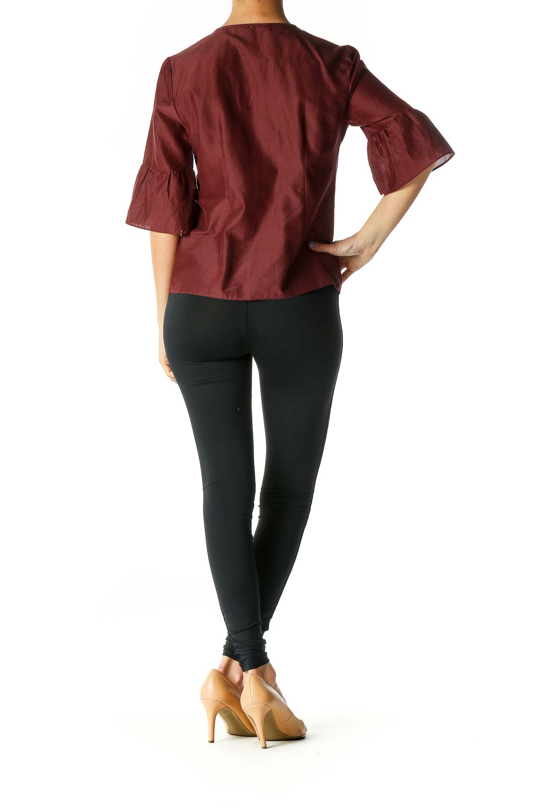 Brown Textured Chic Blouse