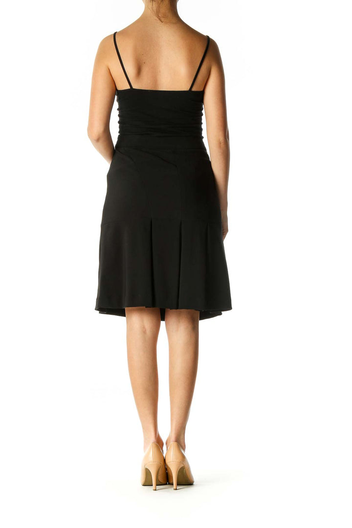 Black Solid Brunch A-Line Skirt