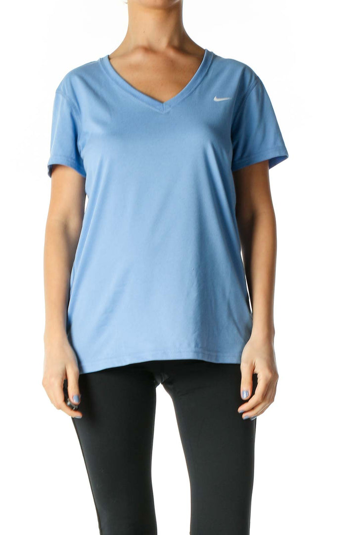 Blue Solid Activewear T-Shirt