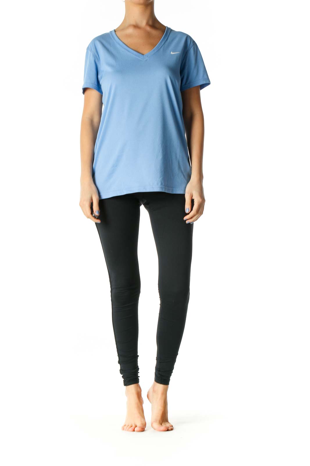 Blue Solid Activewear T-Shirt