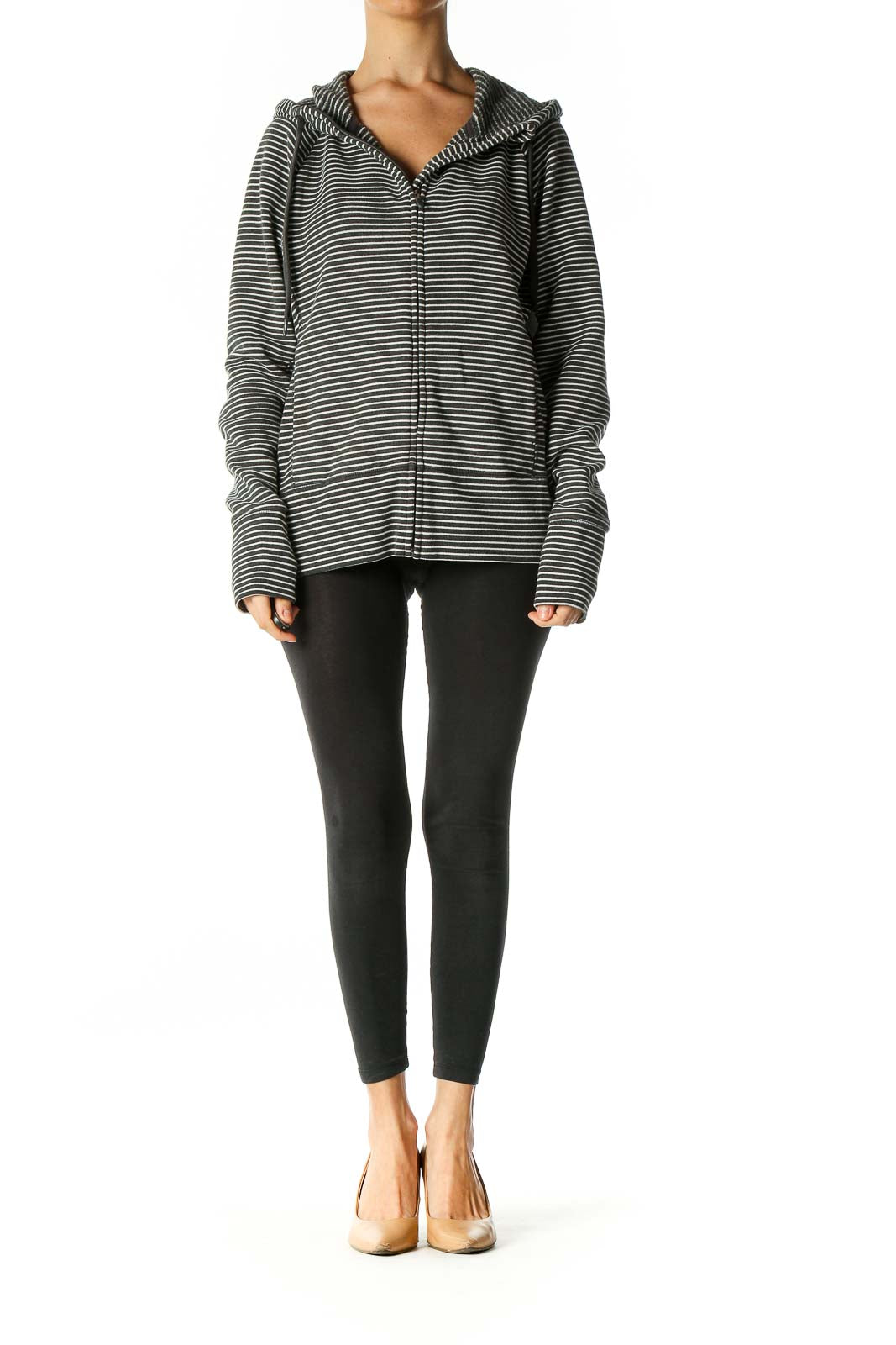 Black Striped Activewear Jacket