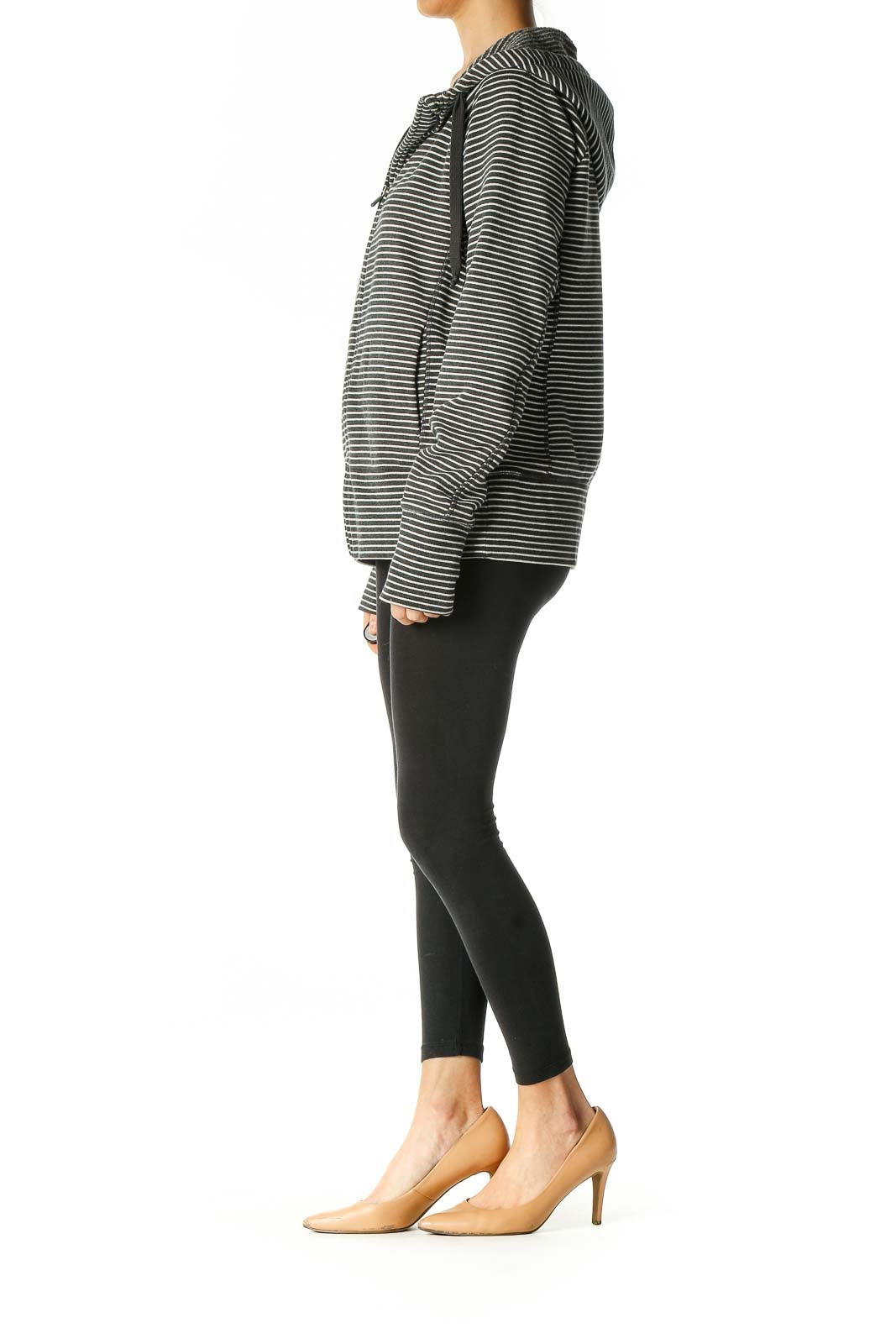 Black Striped Activewear Jacket