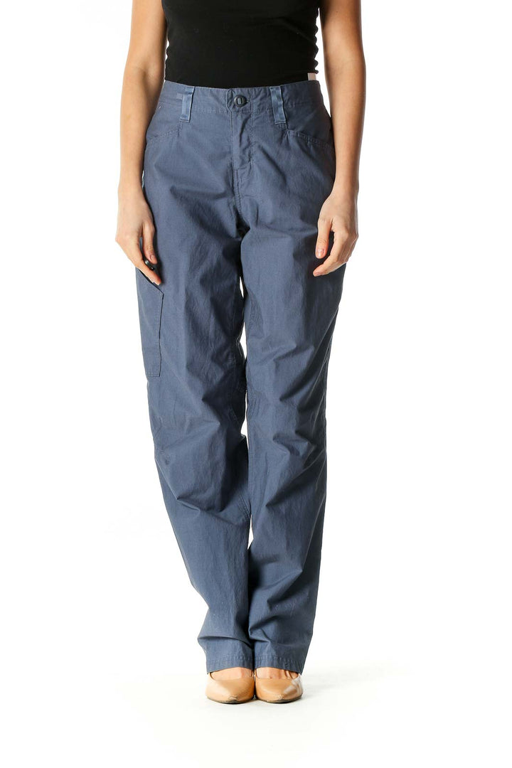 Gray Solid Activewear Pants