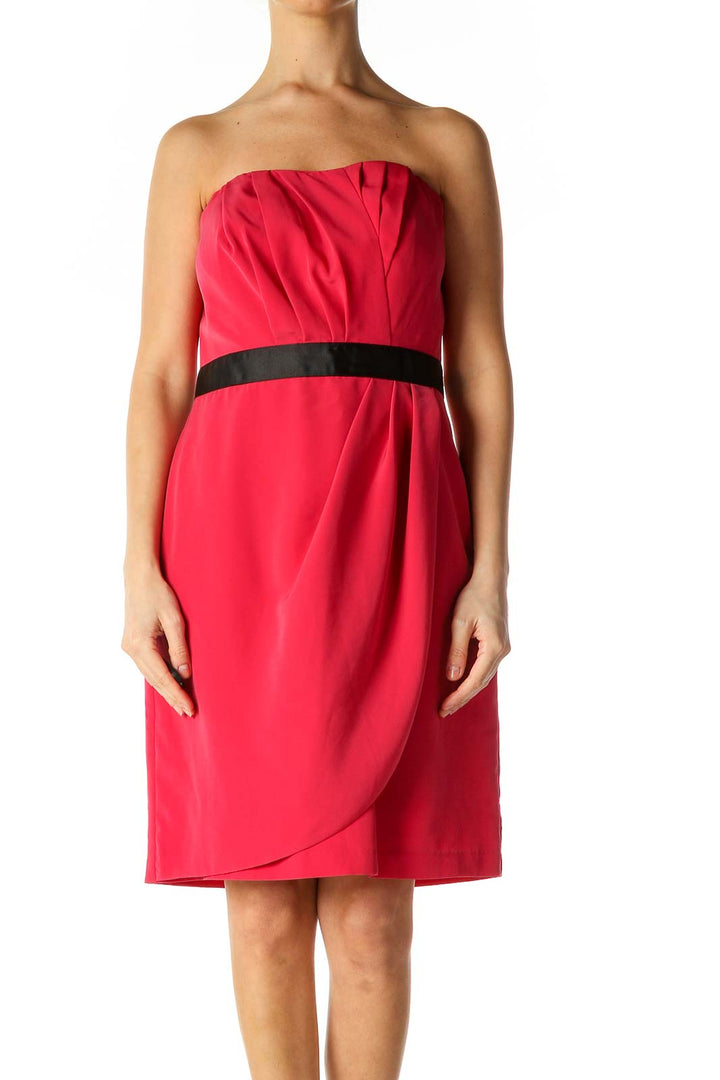 Pink Solid Chic Shift Dress