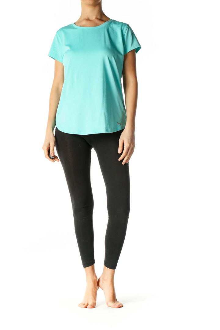 Blue Solid Activewear T-Shirt