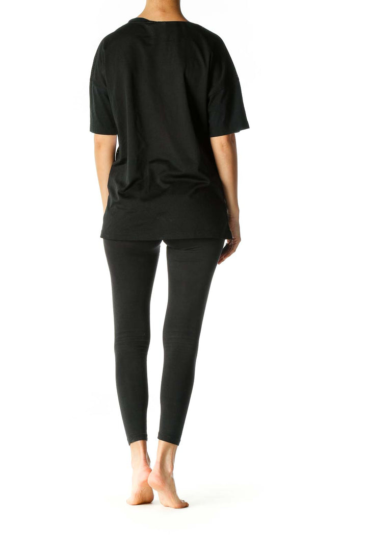 Black Solid Activewear T-Shirt