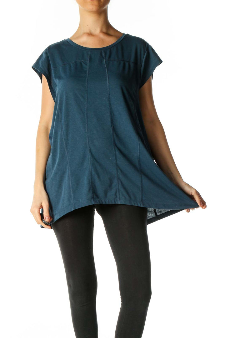 Blue Solid Activewear Blouse