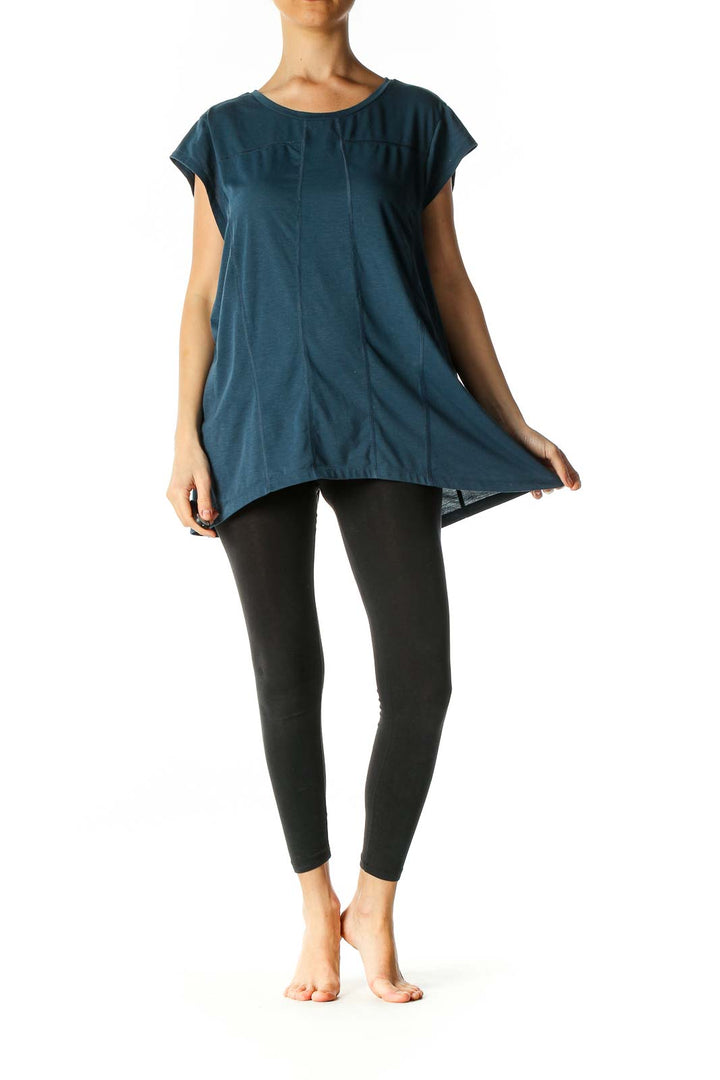 Blue Solid Activewear Blouse